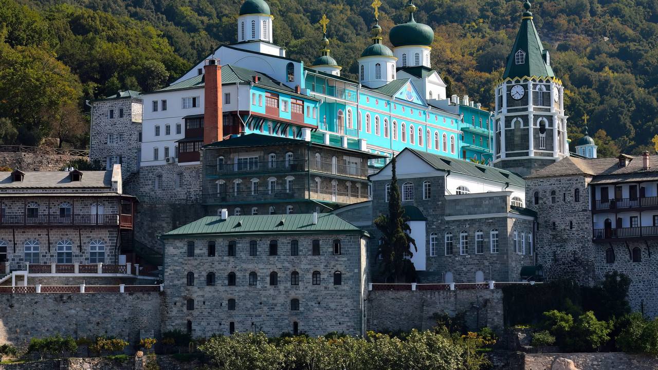 Ein Kloster auf dem Berg Athos.