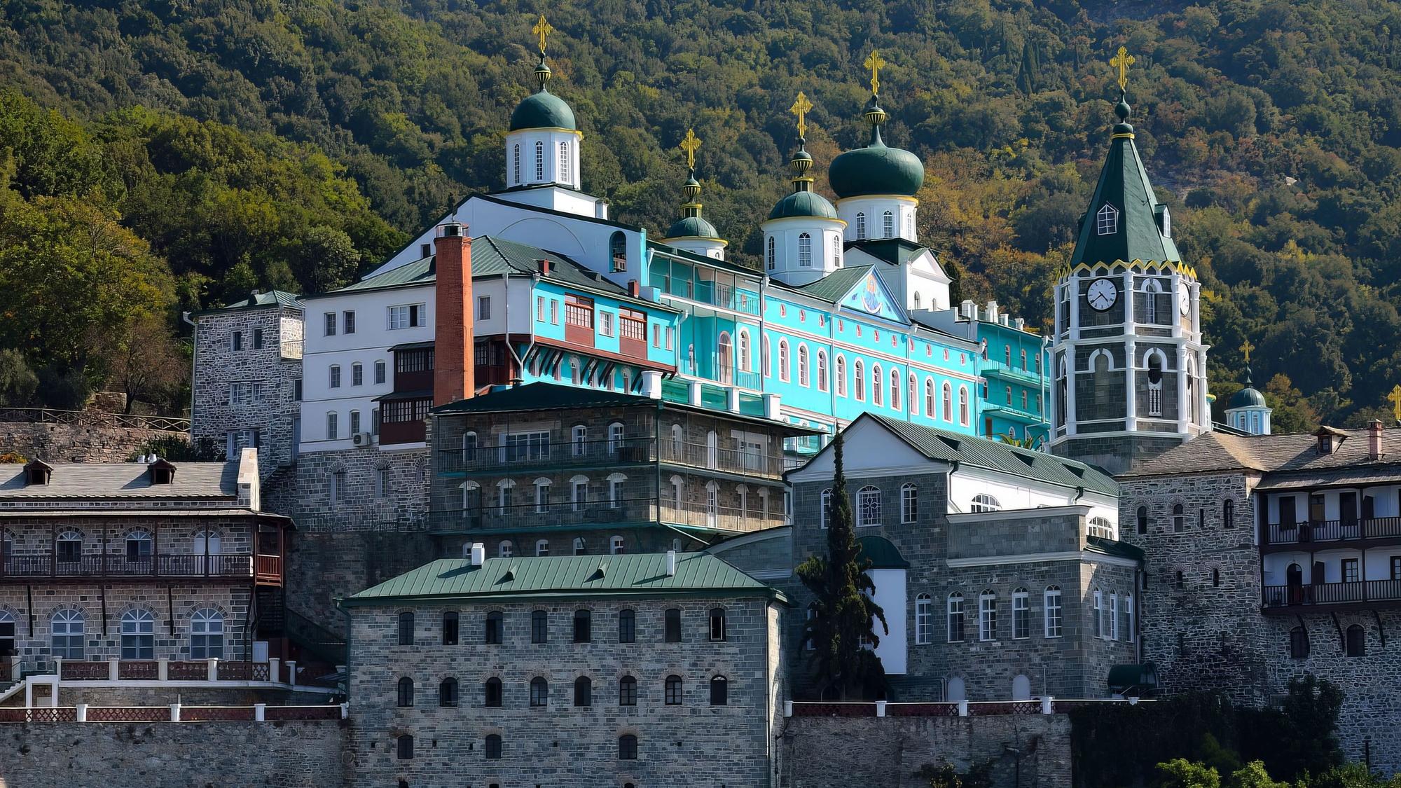 Ein Kloster auf dem Berg Athos.