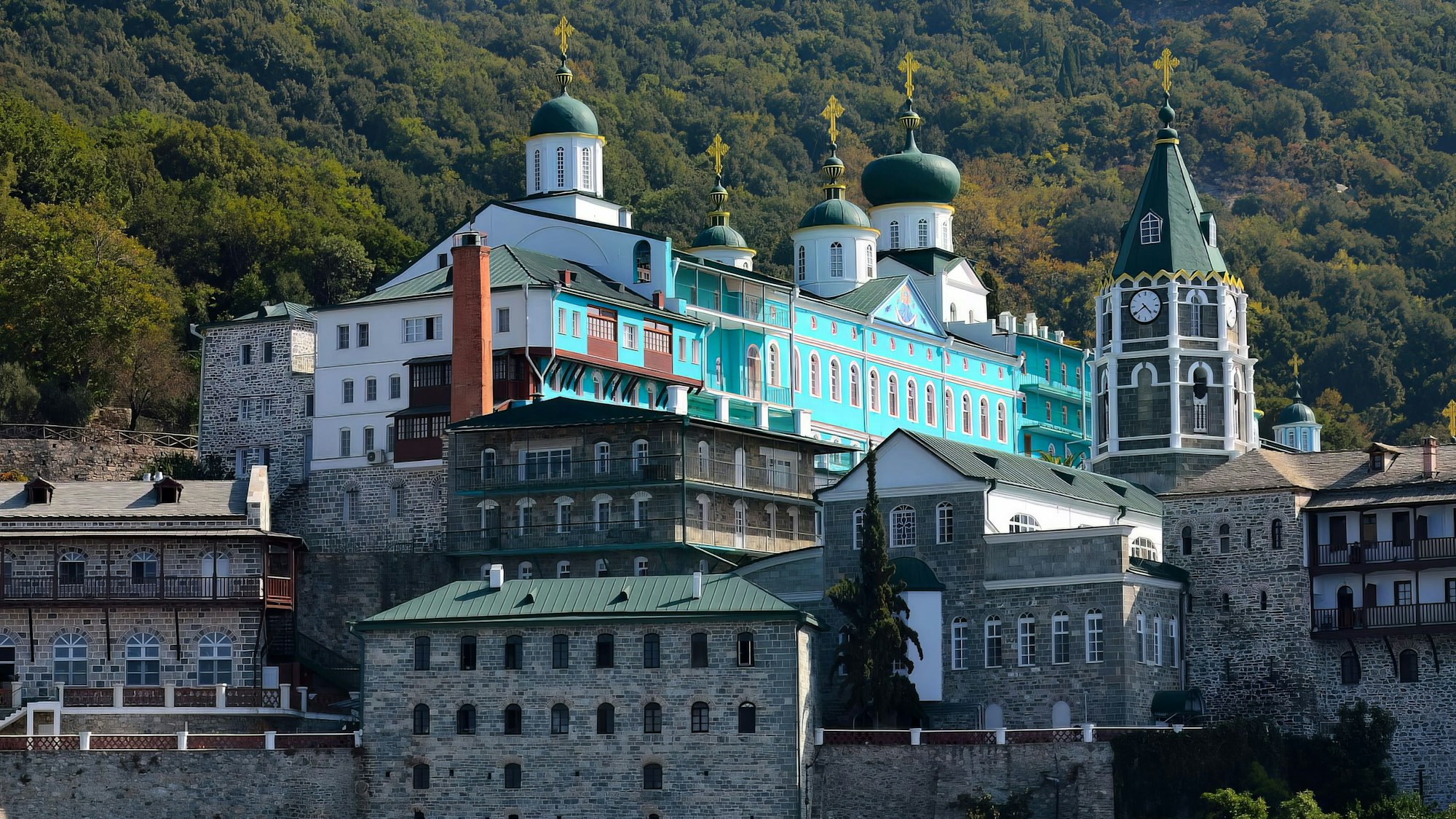 Ein Kloster auf dem Berg Athos.