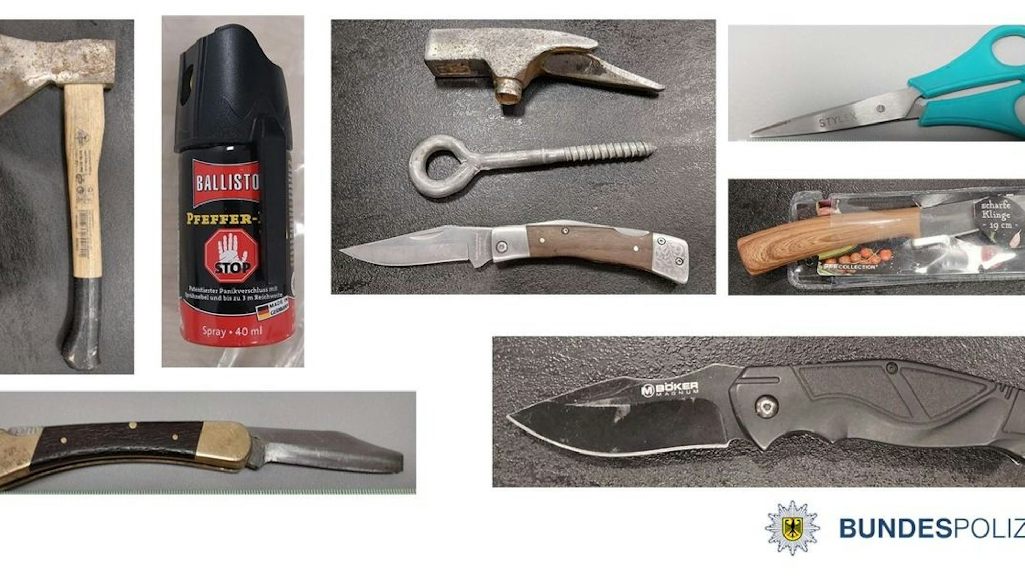 Bundespolizei stellt bei Einsatz gegen Gewaltkriminalität Waffen sicher.