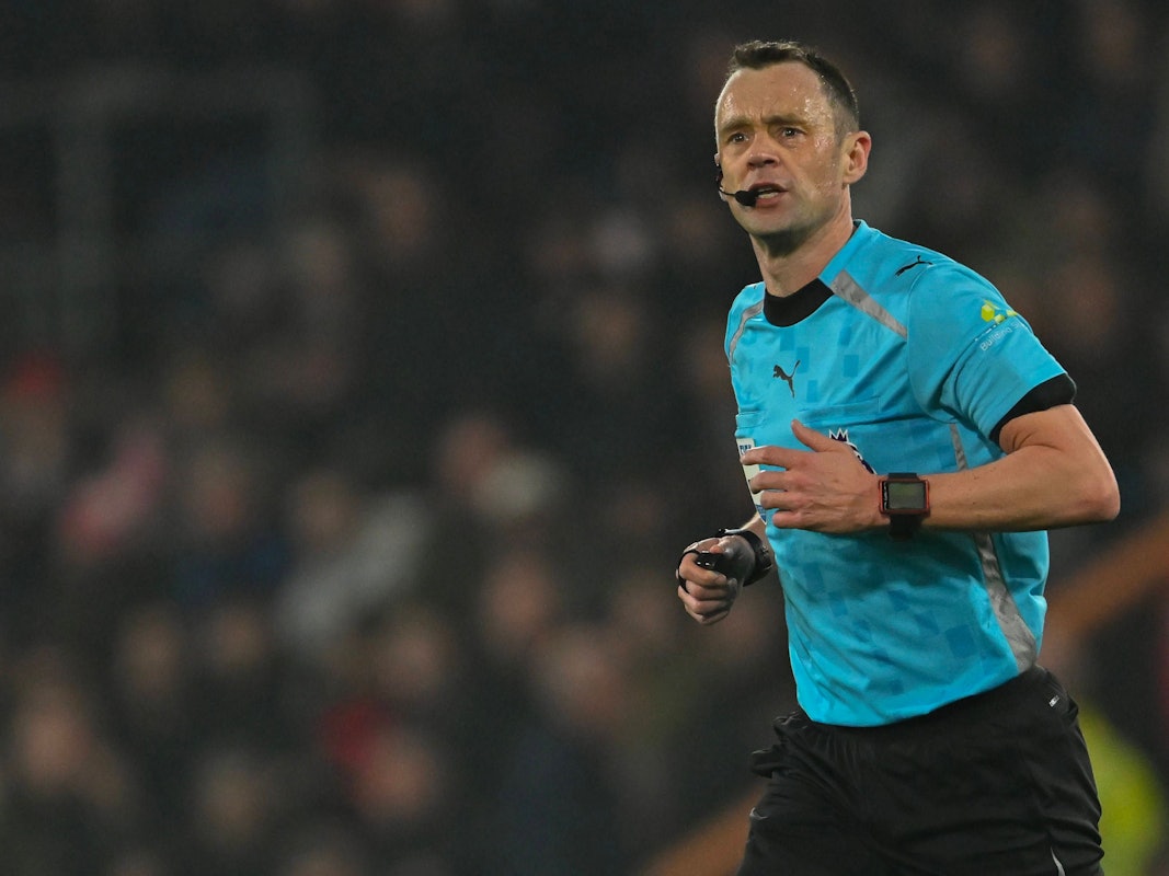 Stuart Attwell bei einem Spiel im Einsatz.