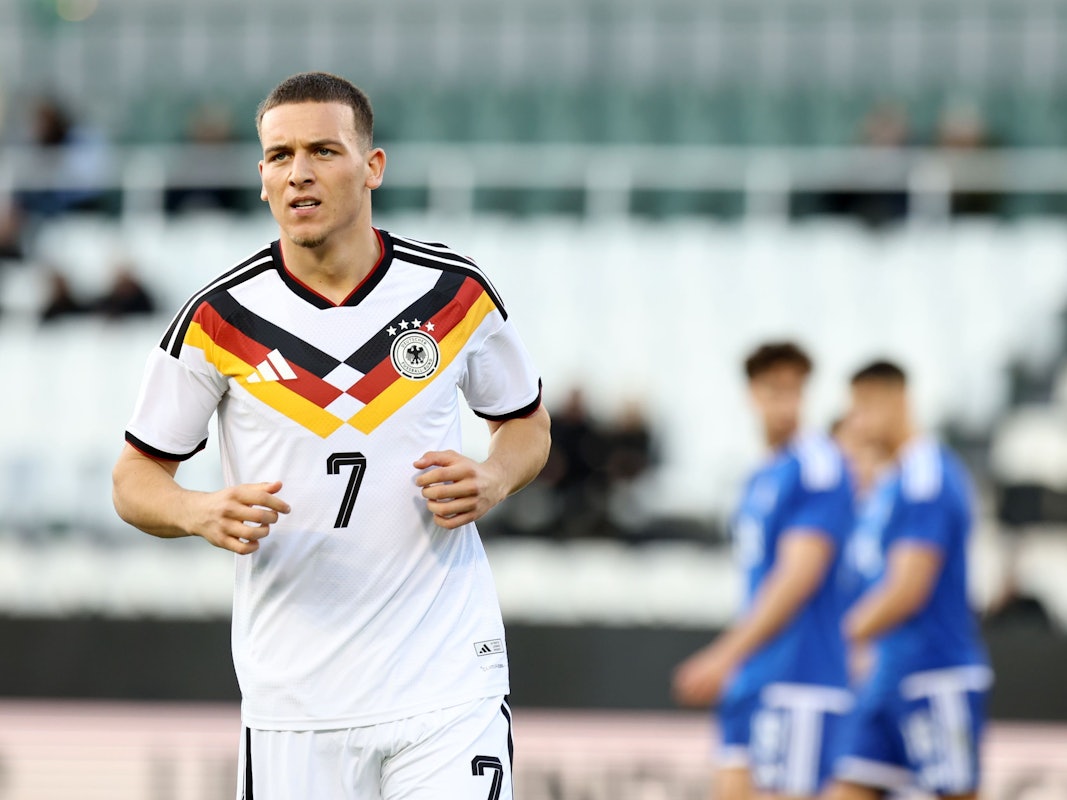 Said El Mala (Deutschland) bejubelt sein Tor zum 0:1.