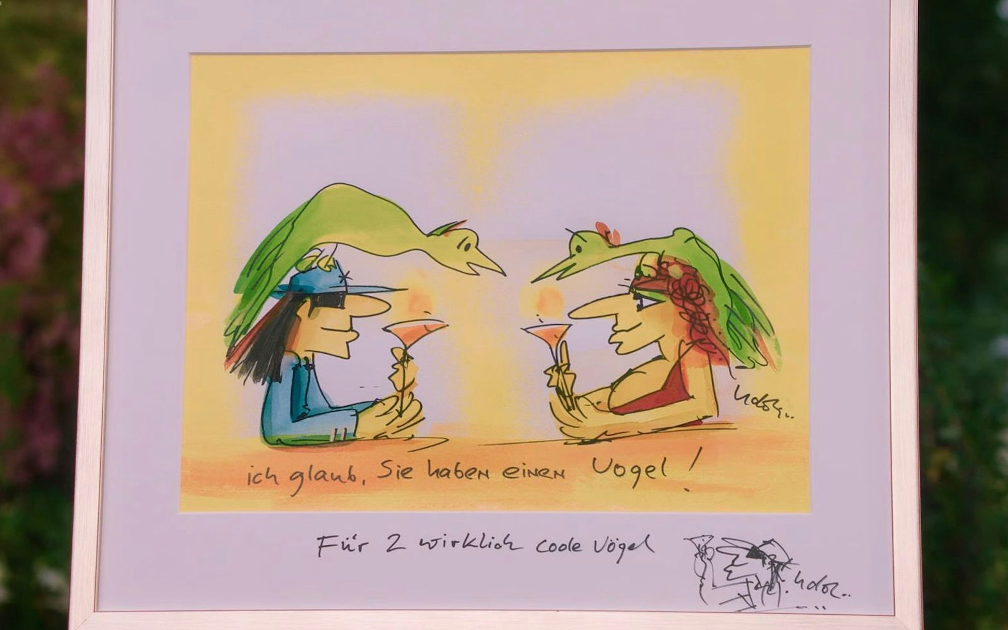 Ein humorvolles Werk von Udo Lindenberg brachte einen hohen Erlös. (Bild: ZDF)