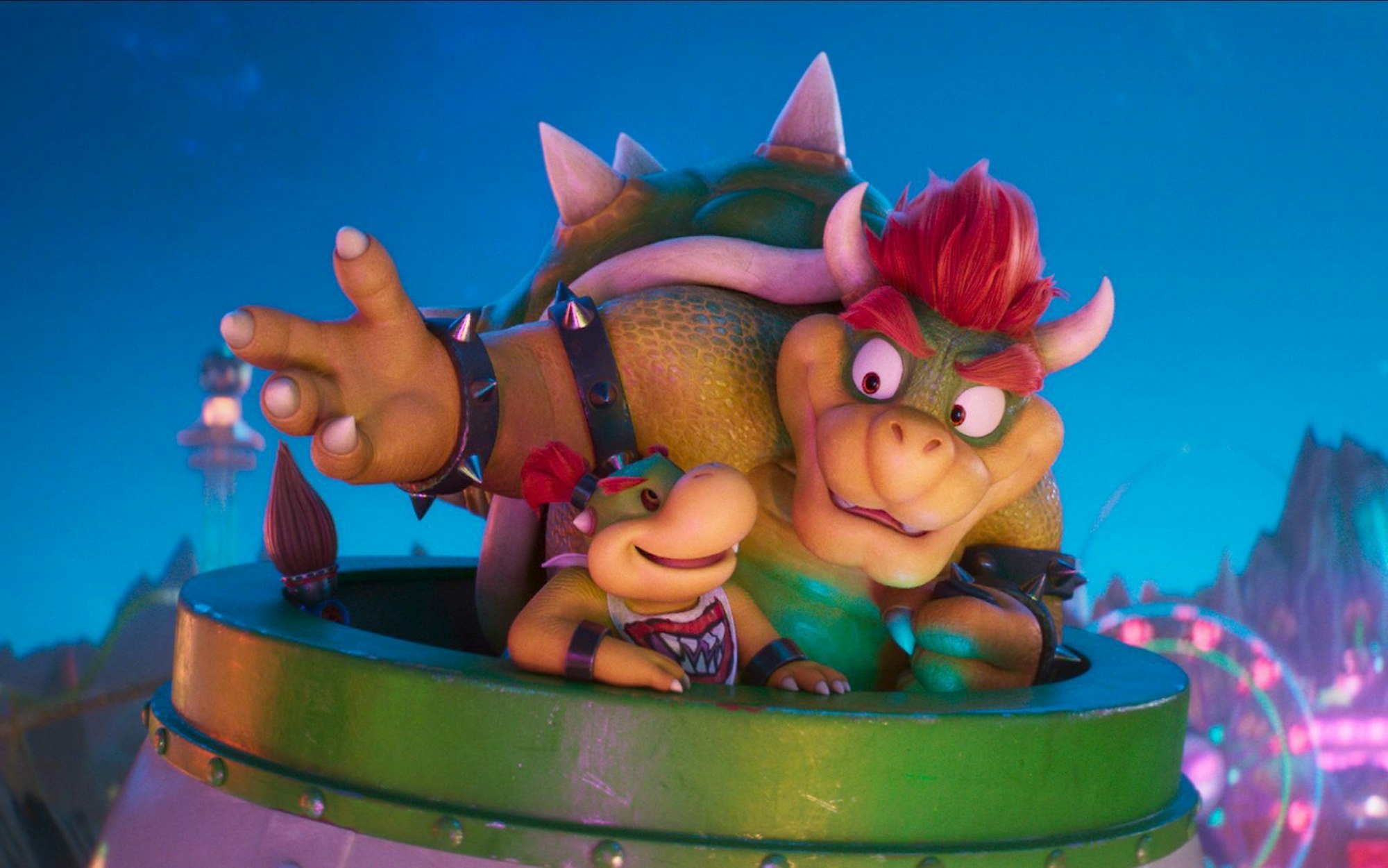 Bösewicht Bowser und Sohnemann Bowser Jr. verfolgen keine gute Absichten. (Bild: Nintendo/Universal Studios)