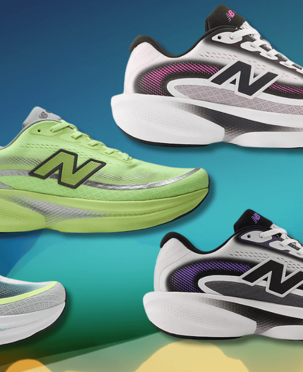 Der New Balance Ellipse Sneaker vor einem bunten Hintergrund.