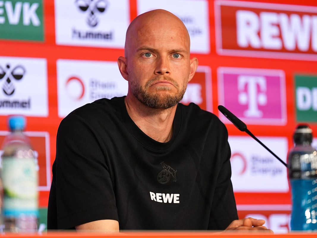 René Wagner spricht beim 1. FC Köln auf der Pressekonferenz.