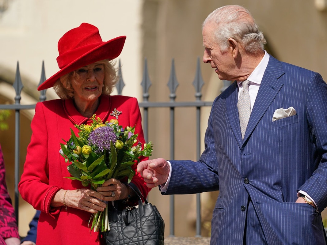 Königin Camilla und König Charles am Ostersonntag.