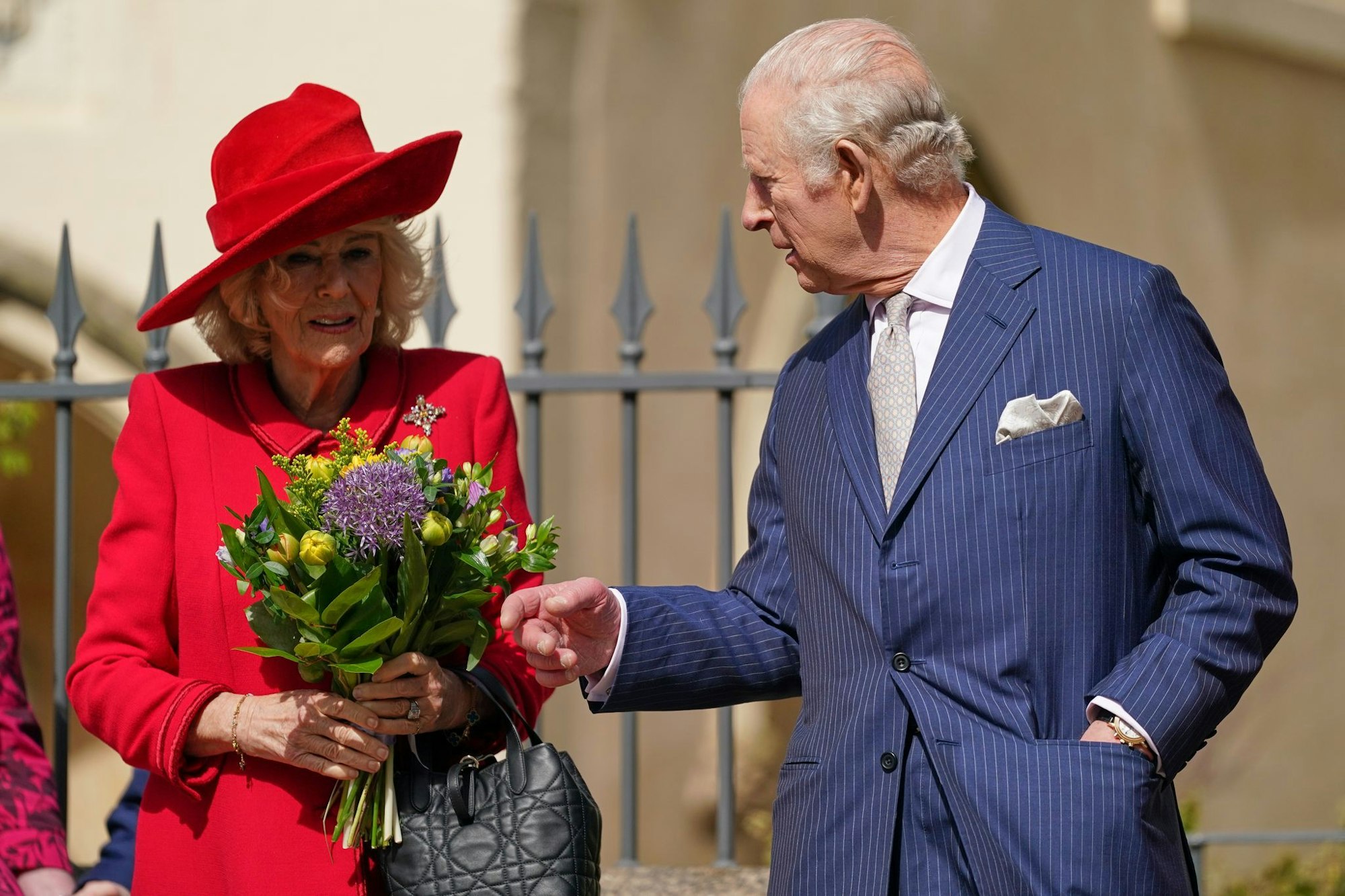 Königin Camilla und König Charles am Ostersonntag.