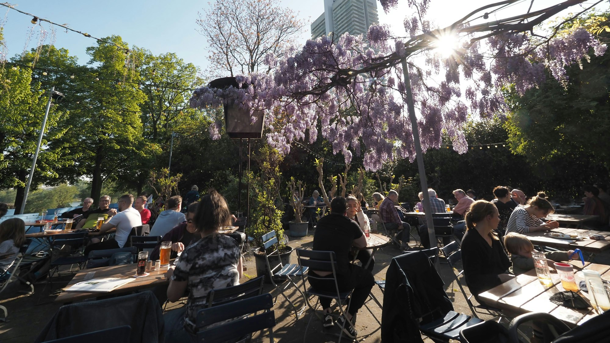 Der Biergarten am Rhein in Riehl wurde renoviert (Archivfoto).