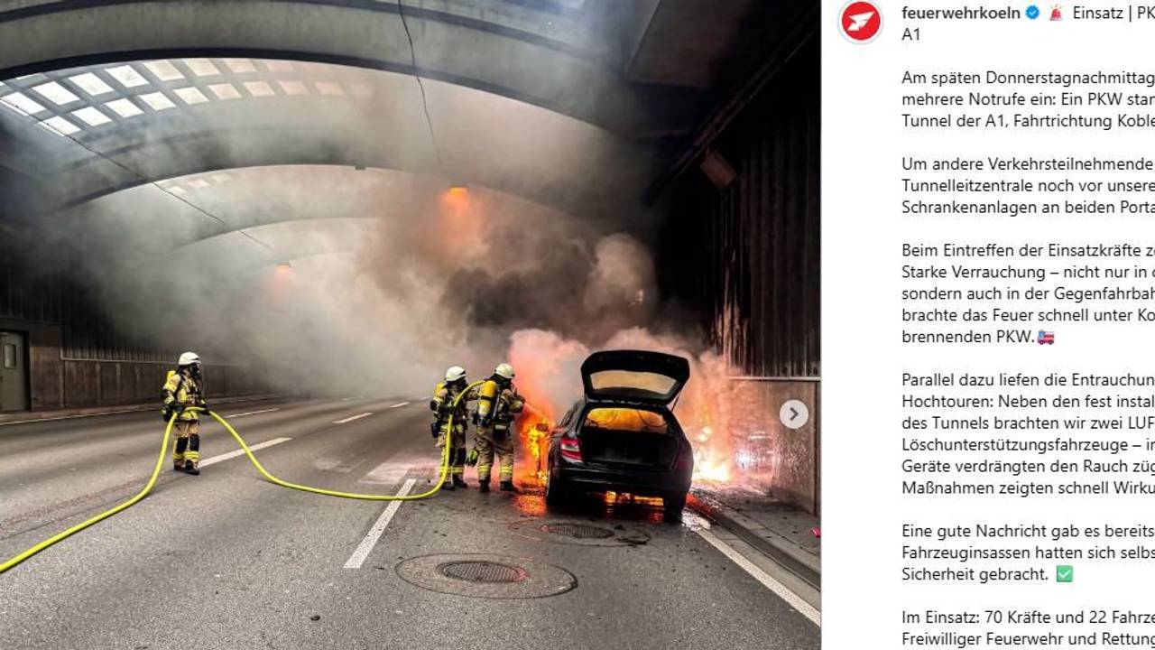Feuer im Lövenicher Tunnel