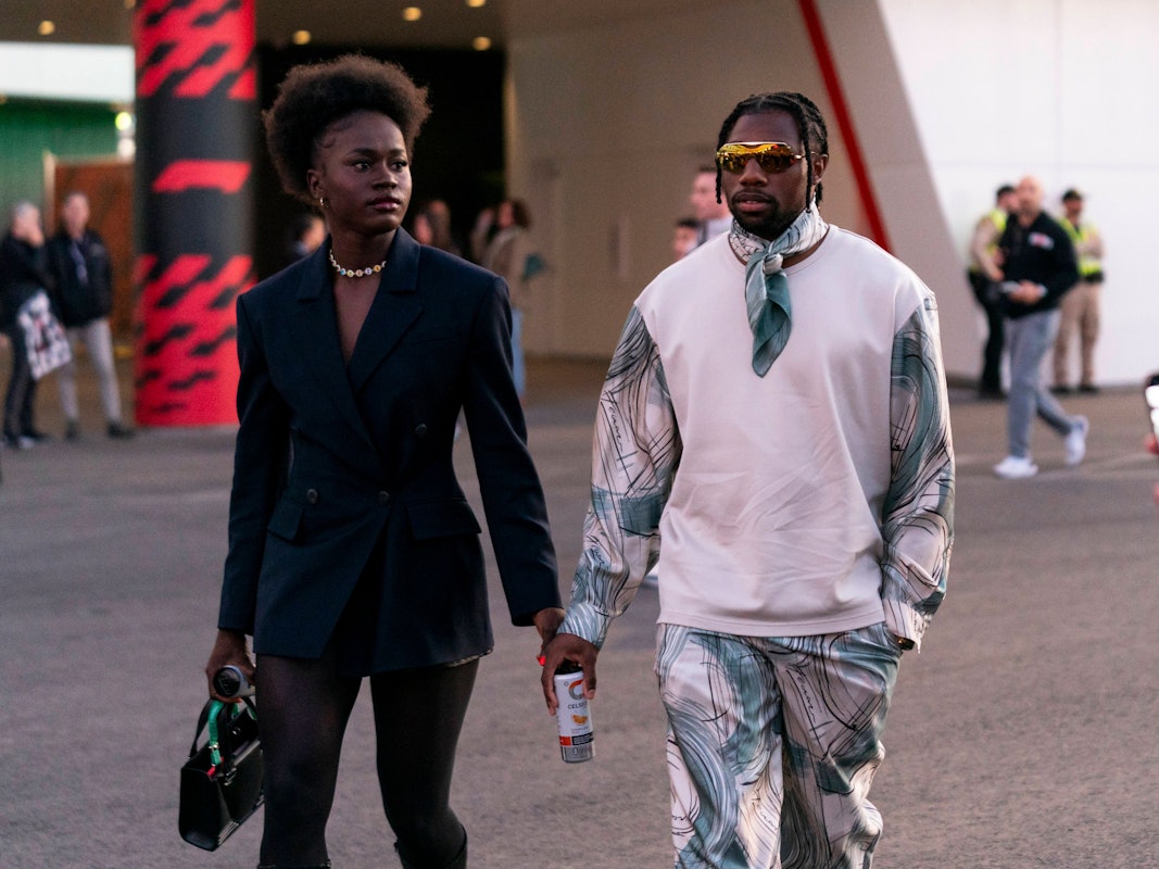 Junelle Bromfield und Noah Lyles beim Formel-1-Rennen in Las Vegas.