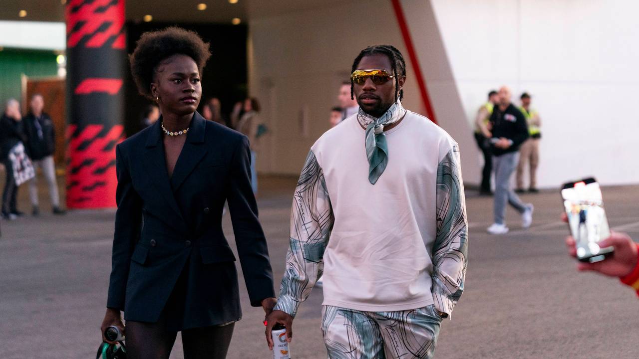Junelle Bromfield und Noah Lyles beim Formel-1-Rennen in Las Vegas.
