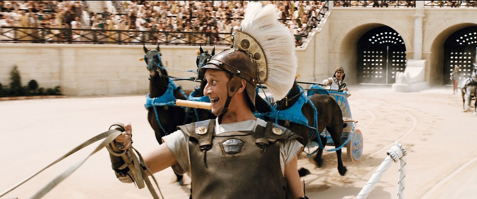 Brutus (Benoît Poelvoorde) setzt alles daran, die Spiele zu gewinnen. Um sein Ziel zu erreichen, wendet er auch gerne fiese Tricks an. (Bild: Constantin Film)