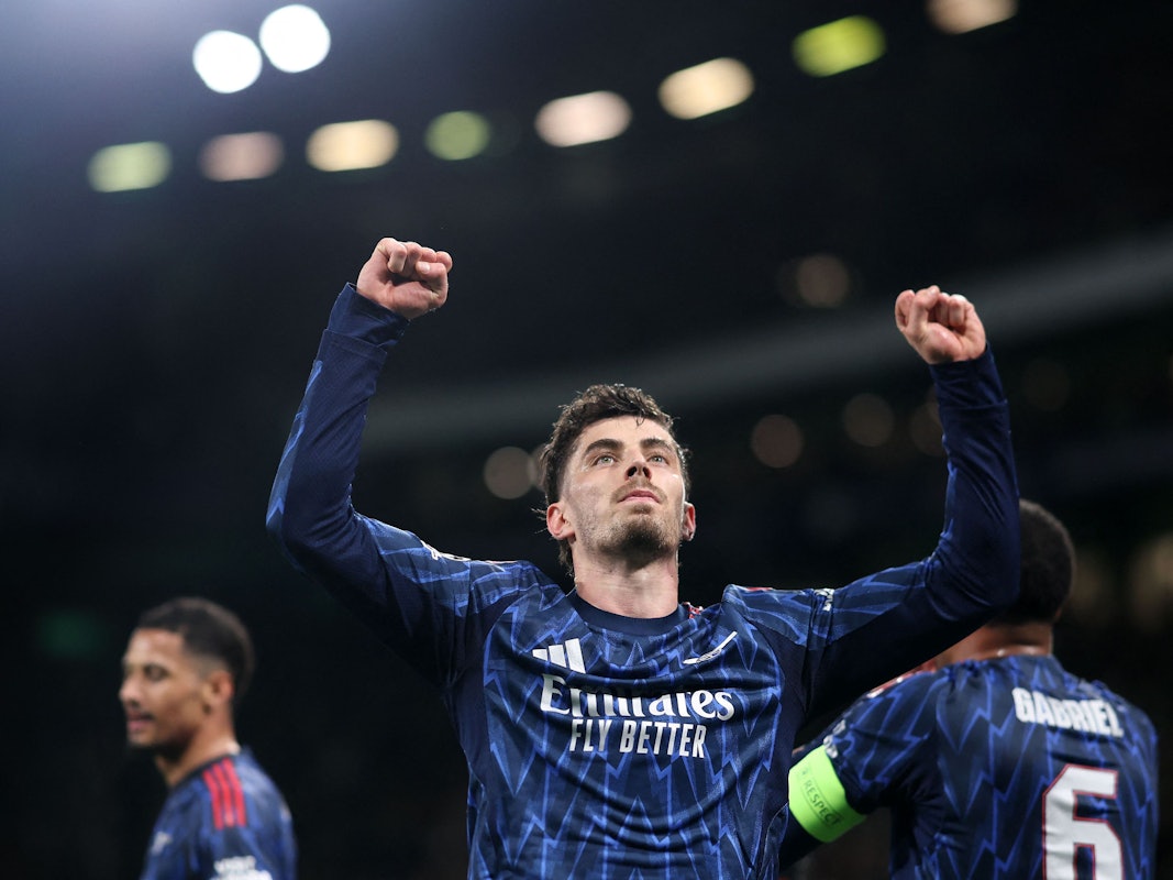 Kai Havertz jubelt nach seinem Treffer gegen Sporting Lissabon.