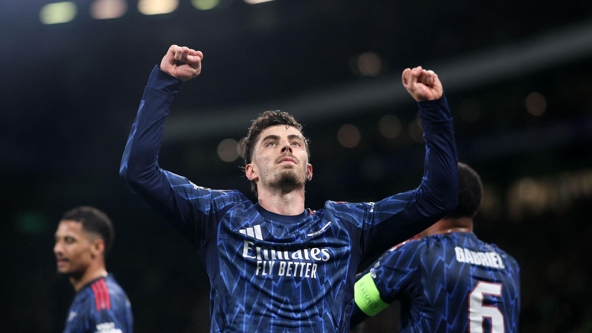 Kai Havertz jubelt nach seinem Treffer gegen Sporting Lissabon.