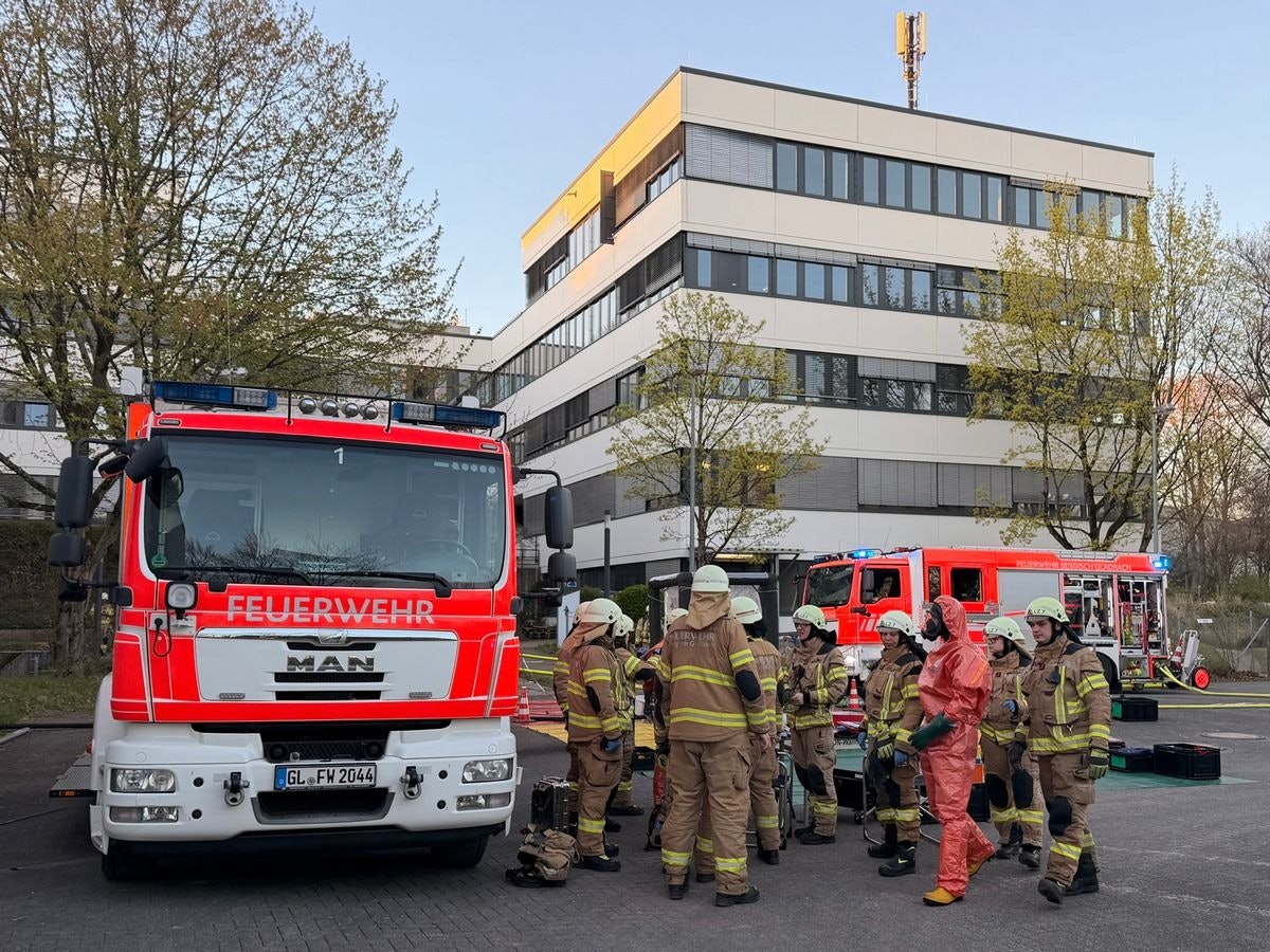 Feuerwehreinsatz im Technologiepark Bergisch Gladbach.