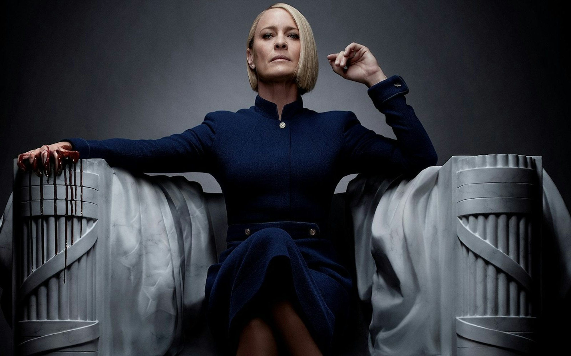 Mit der Rolle der skrupellosen Präsidenten-Gattin Claire Underwood im Serienhit „House of Cards“ stieg Robin Wright endgültig zur Charakterdarstellerin auf. (Bild: 2018 MRC II Distribution Company L.P. /Sony Pictures Television)