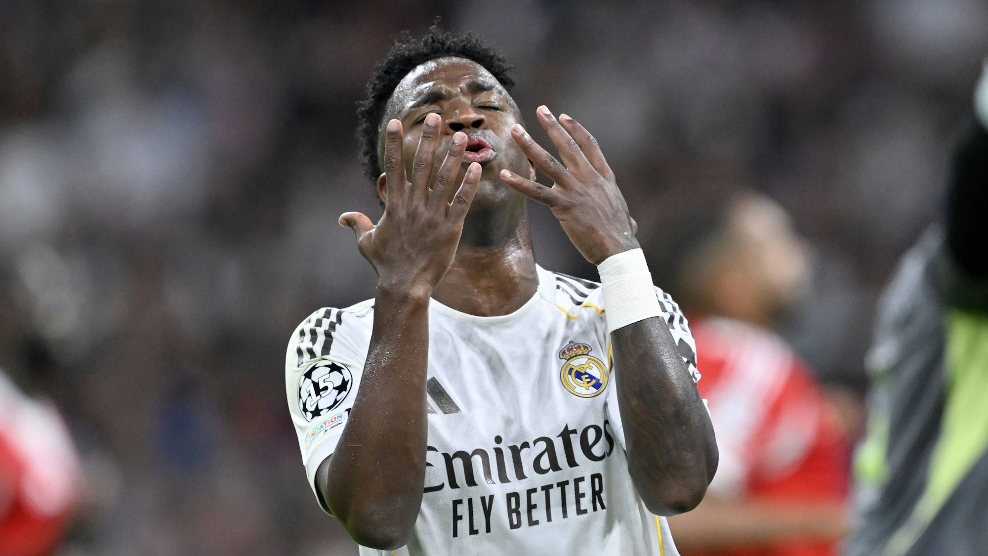 Vinicius Junior zeigte gegen Bayern München auch wieder Emotionen.