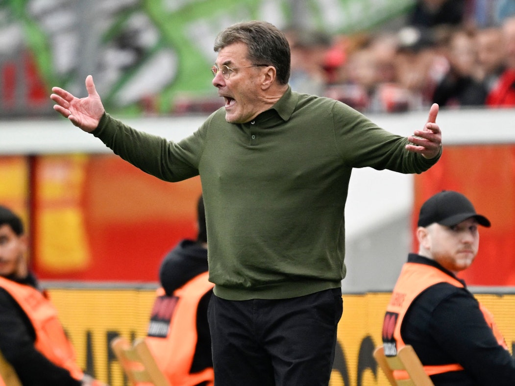 Dieter Hecking tobt am Spielfeldrand.