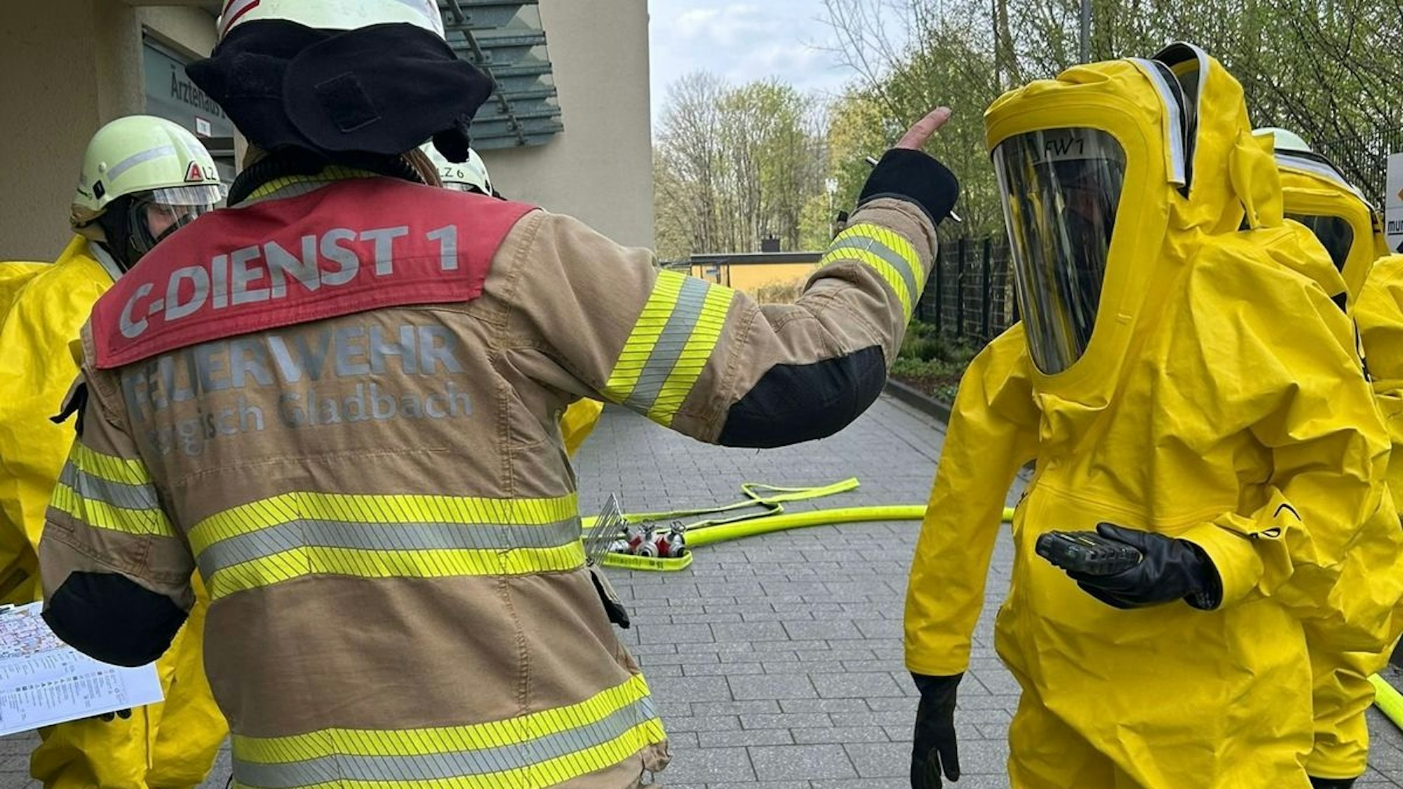 Einsatz der Feuerwehr am Evangelischen Krankenhaus in Bergisch Gladbach.