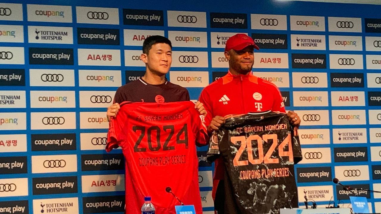 Minjae Kim und Bayern-Trainer Vincent Kompany