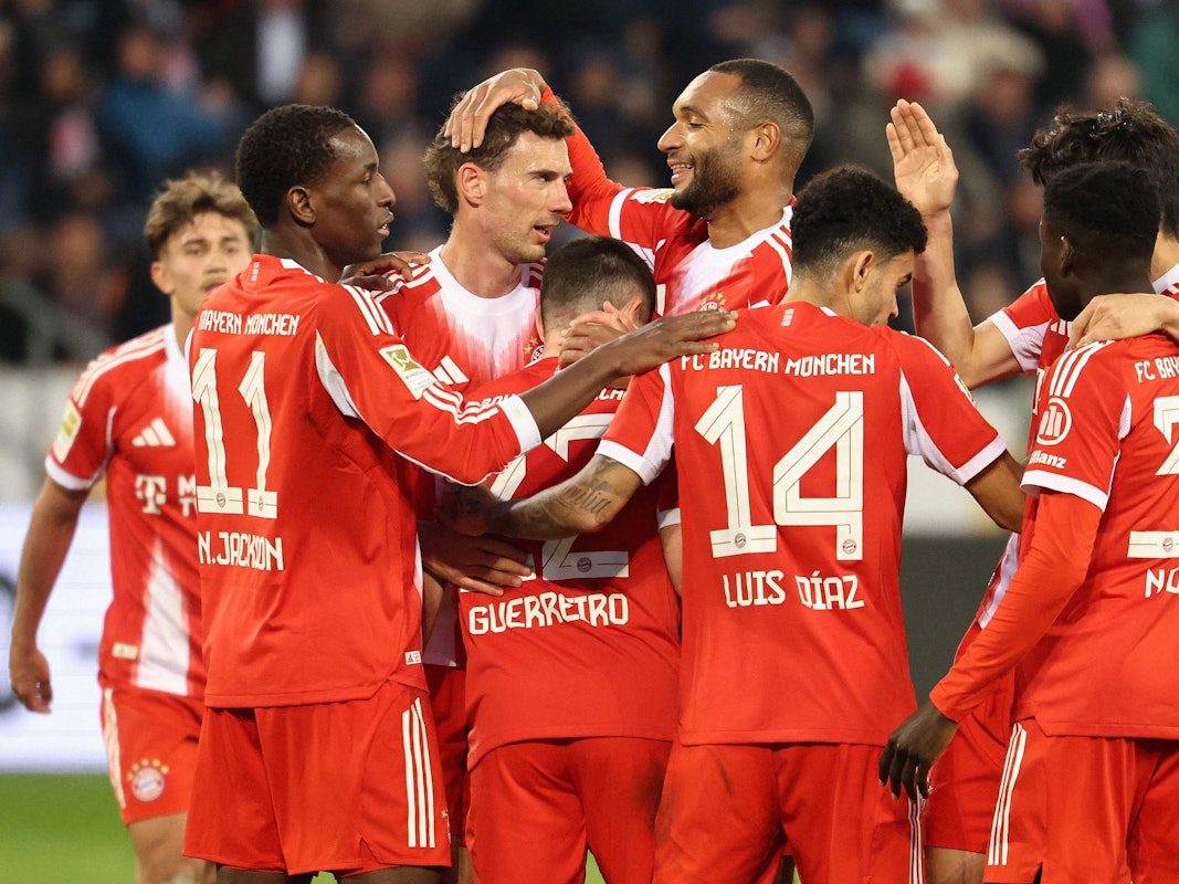 Jubel bei den Profis des FC Bayern.