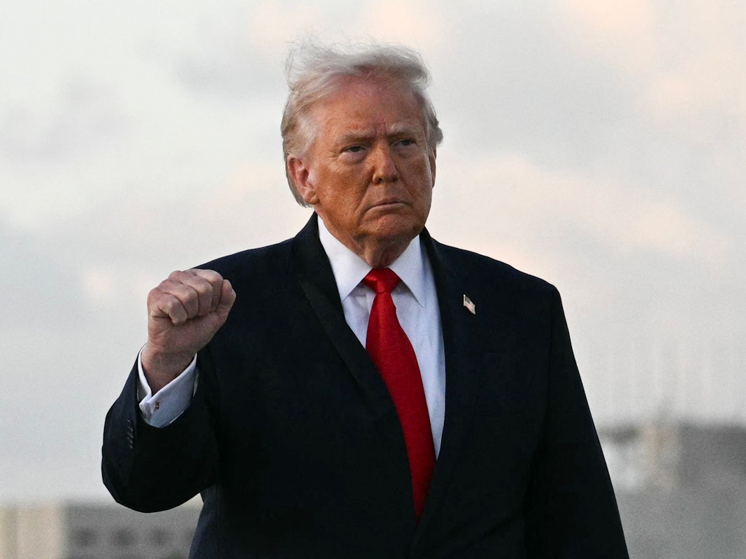 Donald Trump am 11. April am International Airport in Miami.