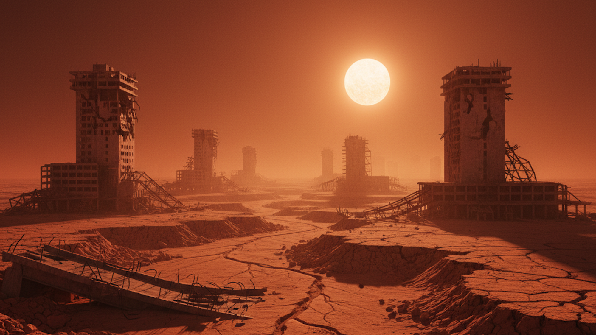 Das mithilfe von Google AI maschinell erstellte Bild soll eine Erde zeigen, wie sie in einer Milliarde Jahren aussehen könnte.