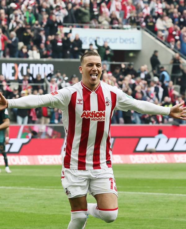 Said El Mala (1. FC Köln) jubelt nach dem Tor zum 1:0.