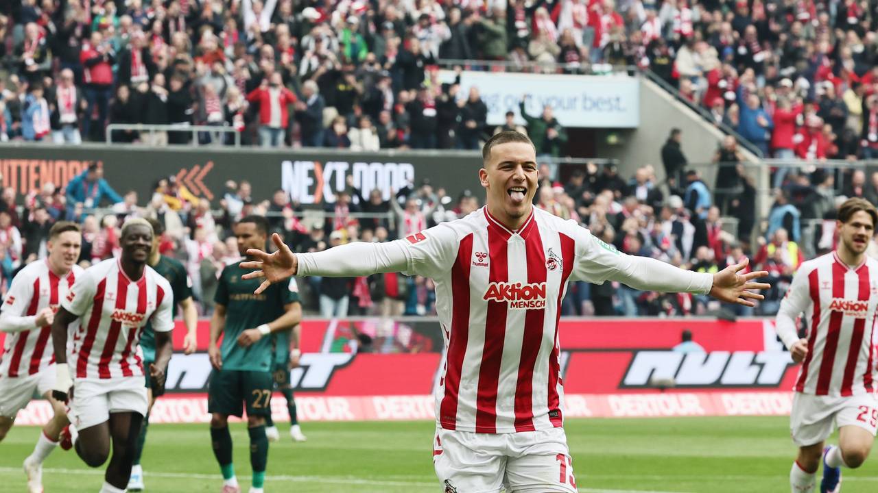 Said El Mala (1. FC Köln) jubelt nach dem Tor zum 1:0.