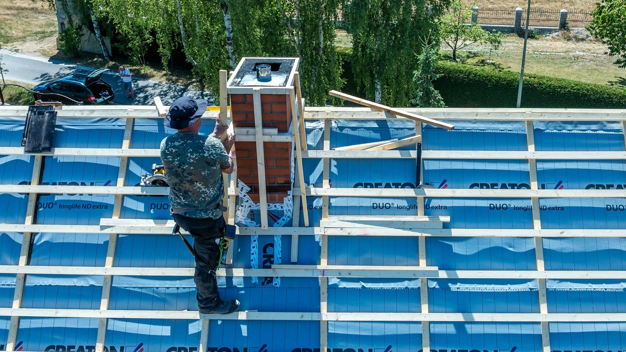 Arbeiten auf einem Dach