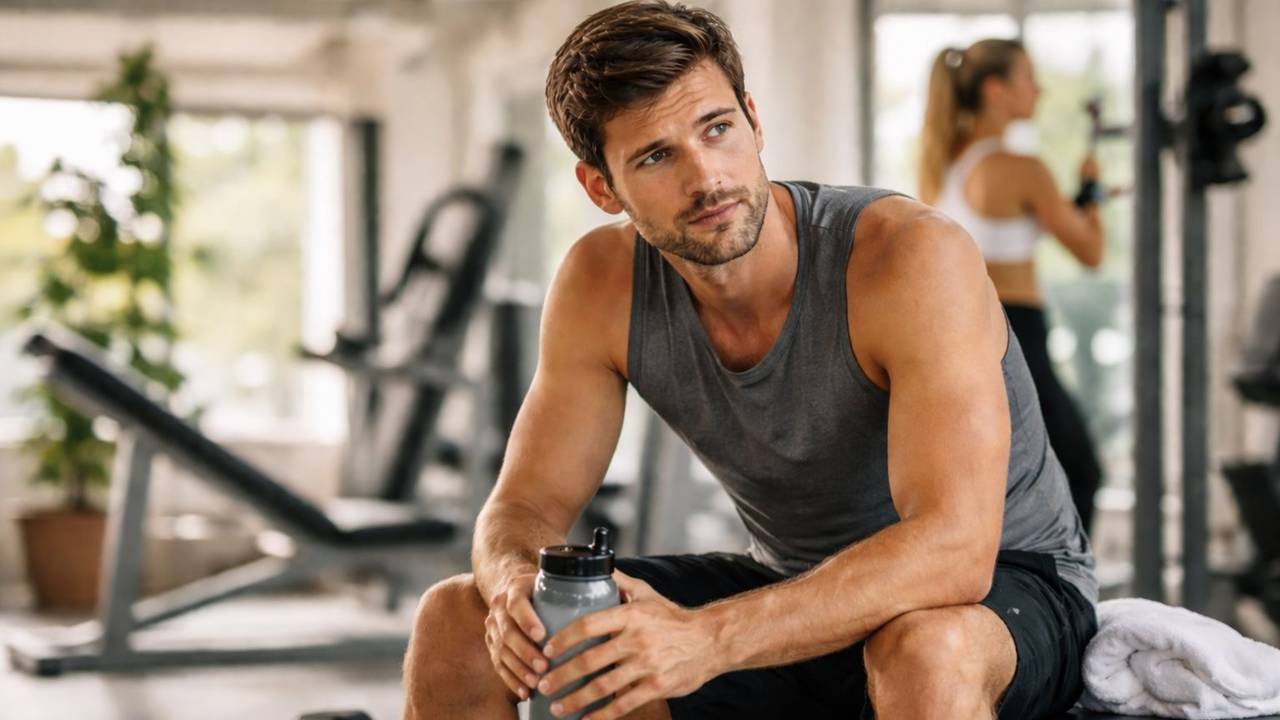 Mann im Fitness-Studio