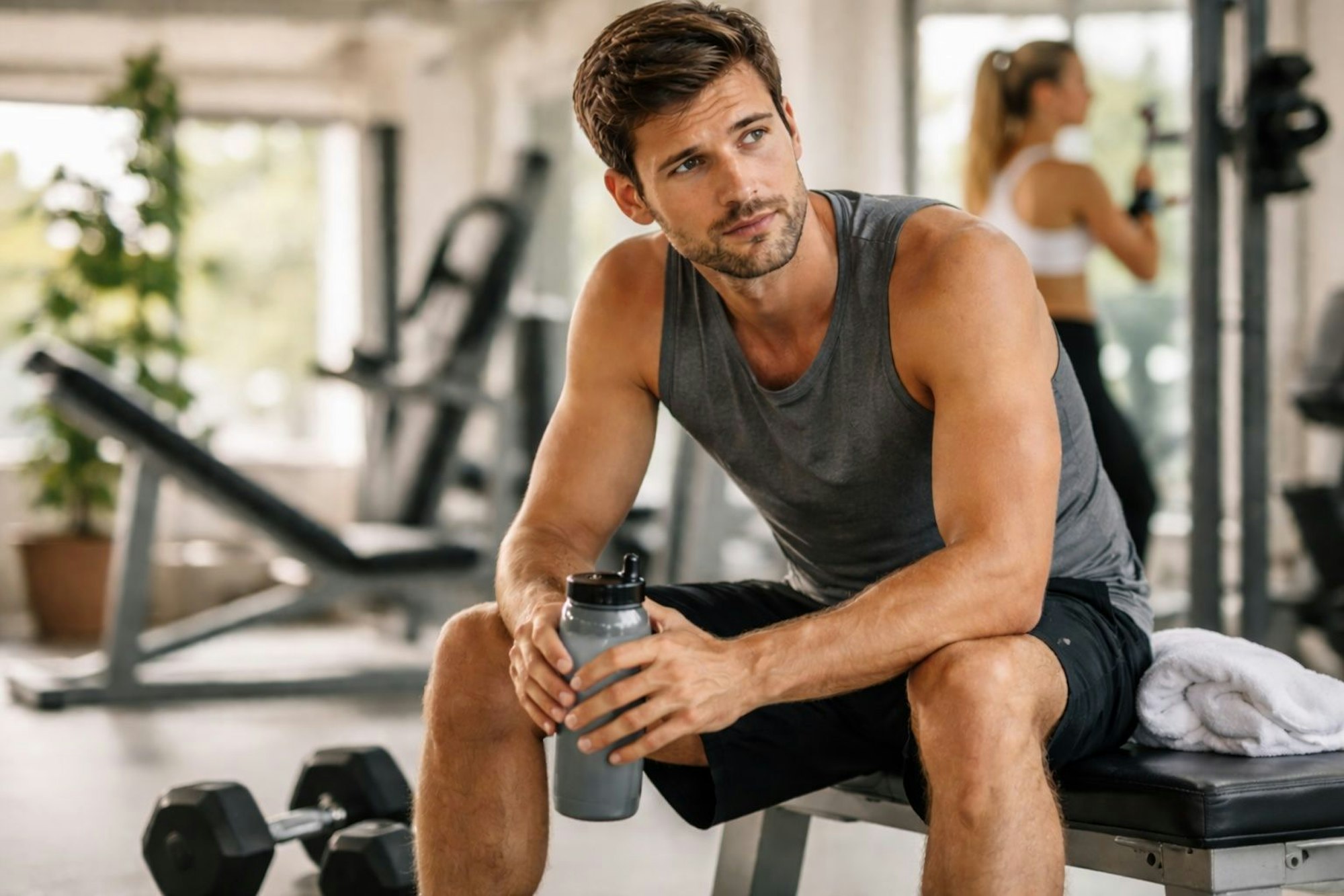 Mann im Fitness-Studio