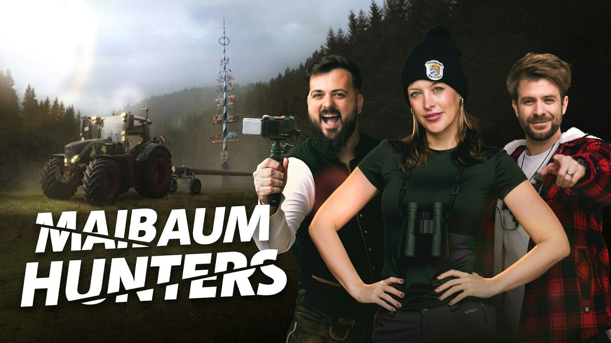 Für die Online-First-Reihe schickt der BR auch Social-Media-Protagonisten ins Rennen (von links): SaintSkye, Tschuggi und Zeo. (Bild: BR/Jonas Mertens/EndemolShine Germany/Yhana Weigelt)