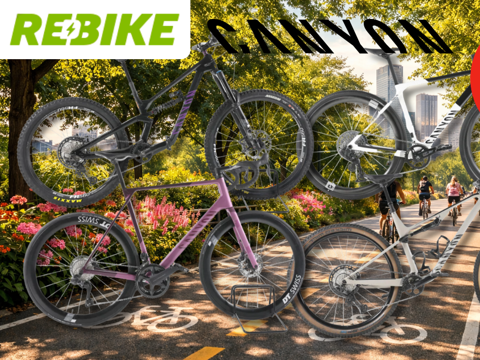 4 verschiedene Canyon Fahrräder aus dem Rebike Sale.