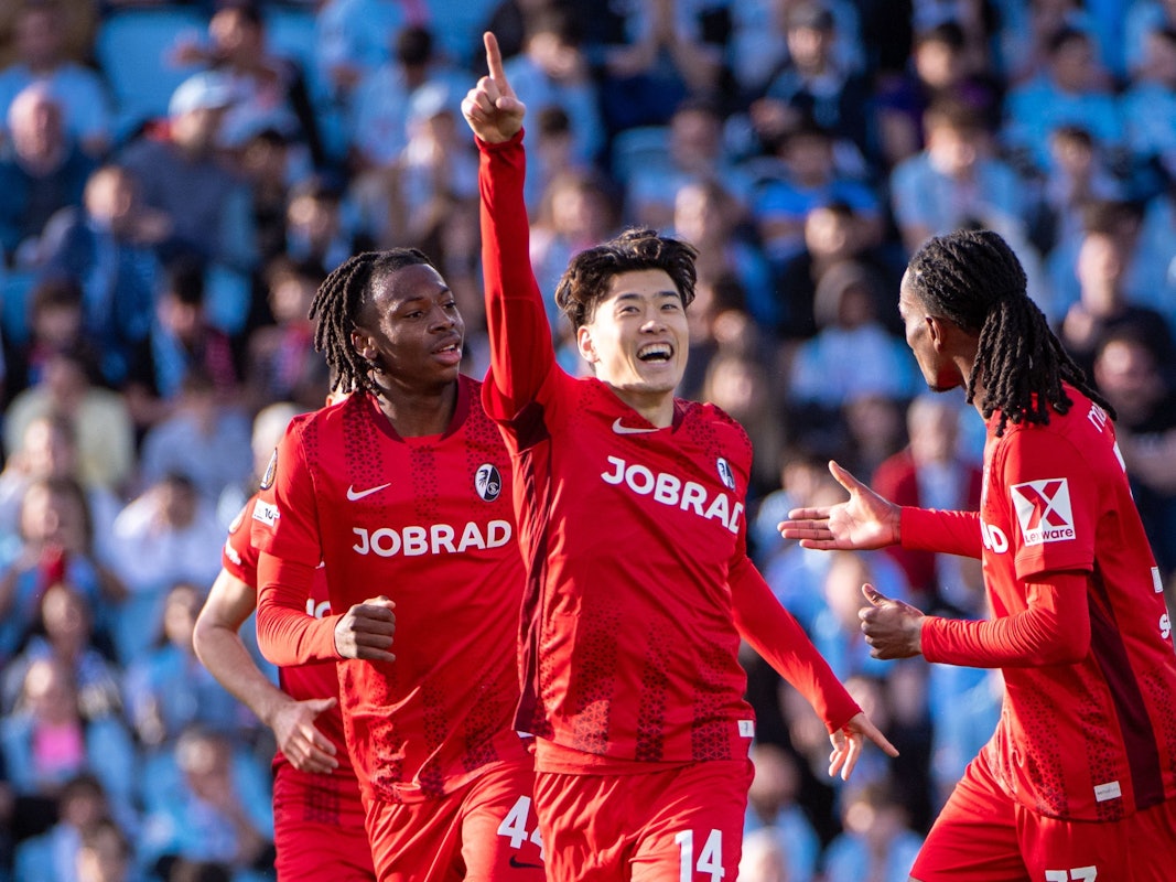 Torjubel beim SC Freiburg in der Europa League.
