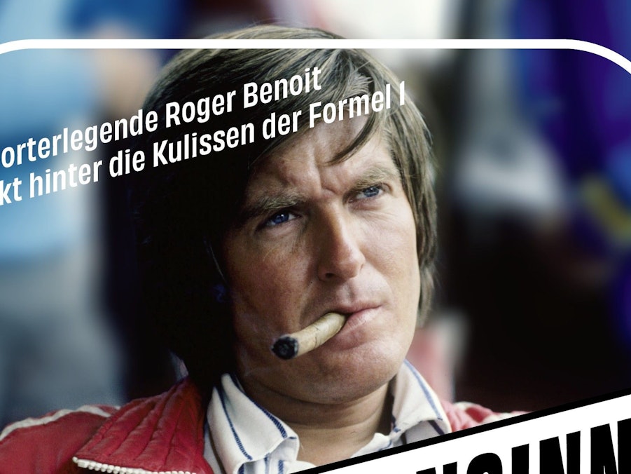 Roger Benoit auf dem Cover des Buchs „Formel Wahnsinn“