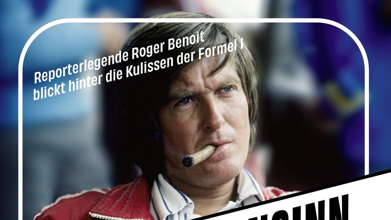 Roger Benoit auf dem Cover des Buchs „Formel Wahnsinn“