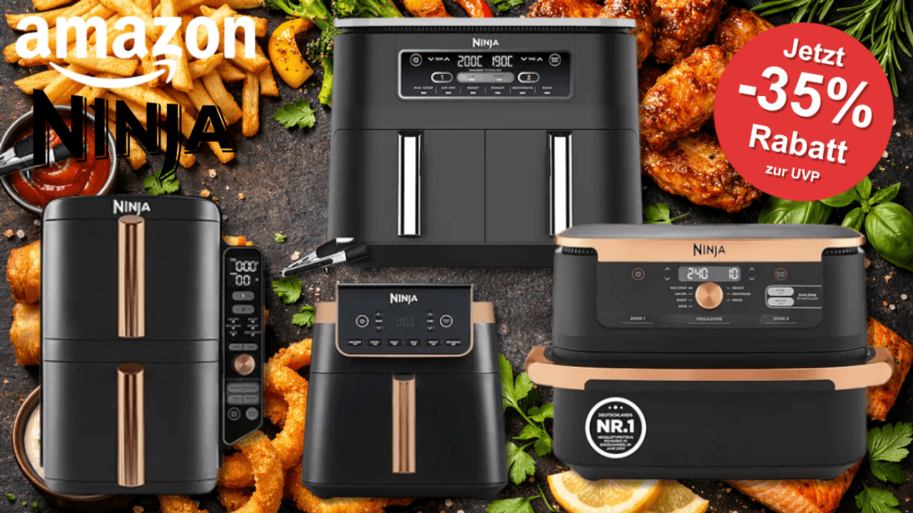 4 verschiedene Ninja Airfryer.