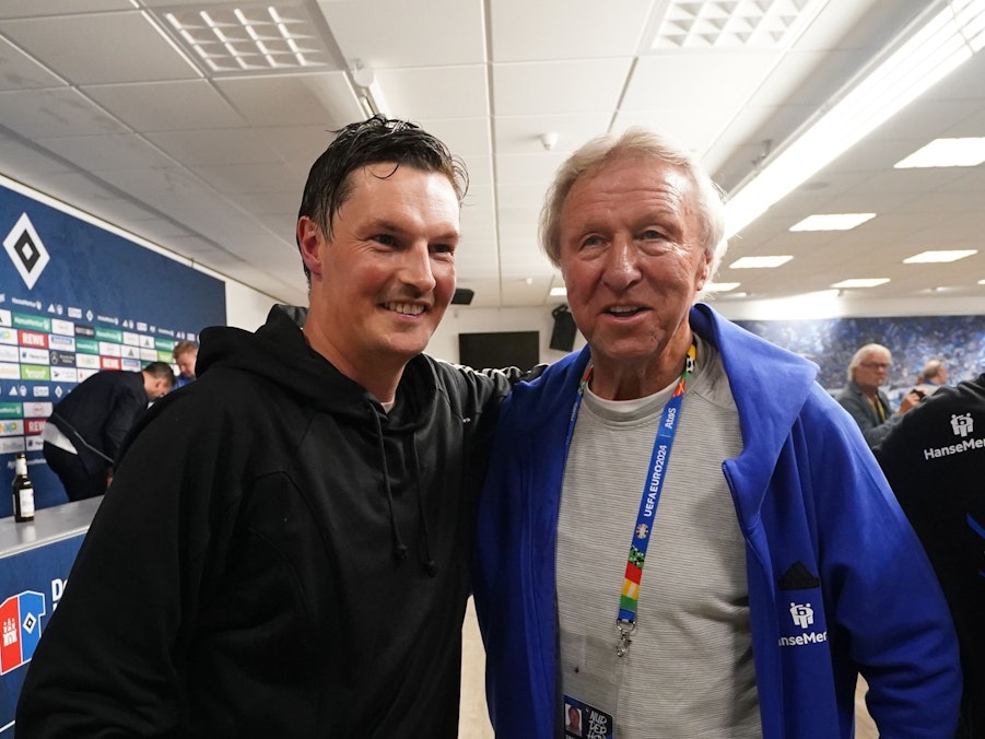 Horst Hrubesch (r) und Merlin Polzin