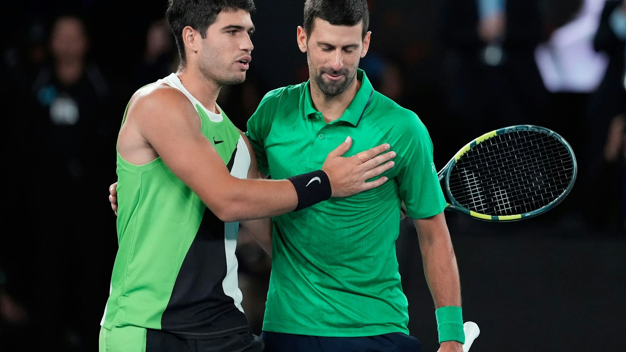 Carlos Alcaraz und Novak Djokovic