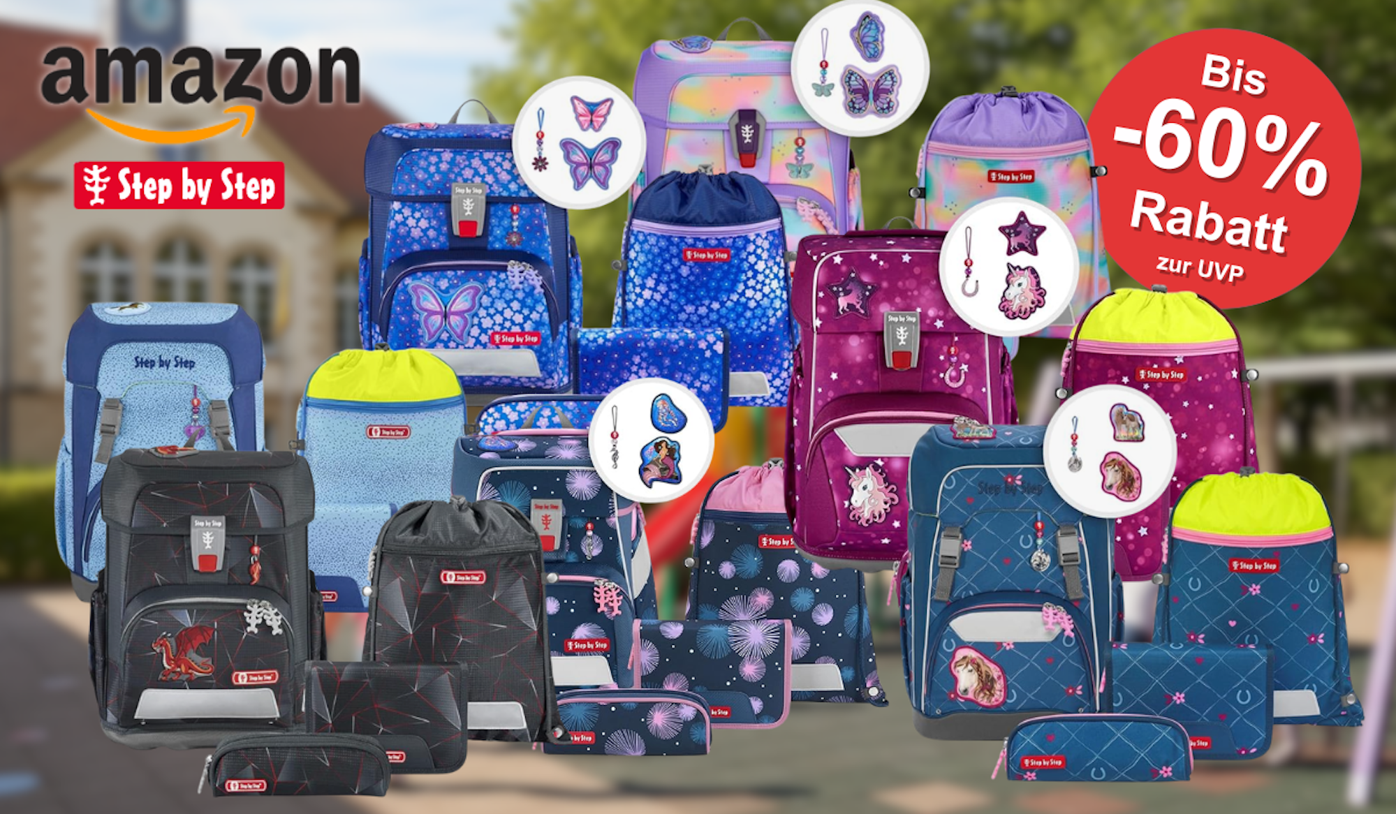 Auf dem Bild sind verschiedene Produkte der Marke Step By Step zu sehen