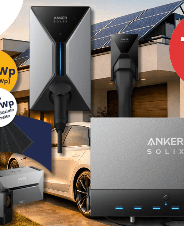 Die Anker Wallbox, der Speicher und das Kleines Kraftwerk XL Komplett-Set.