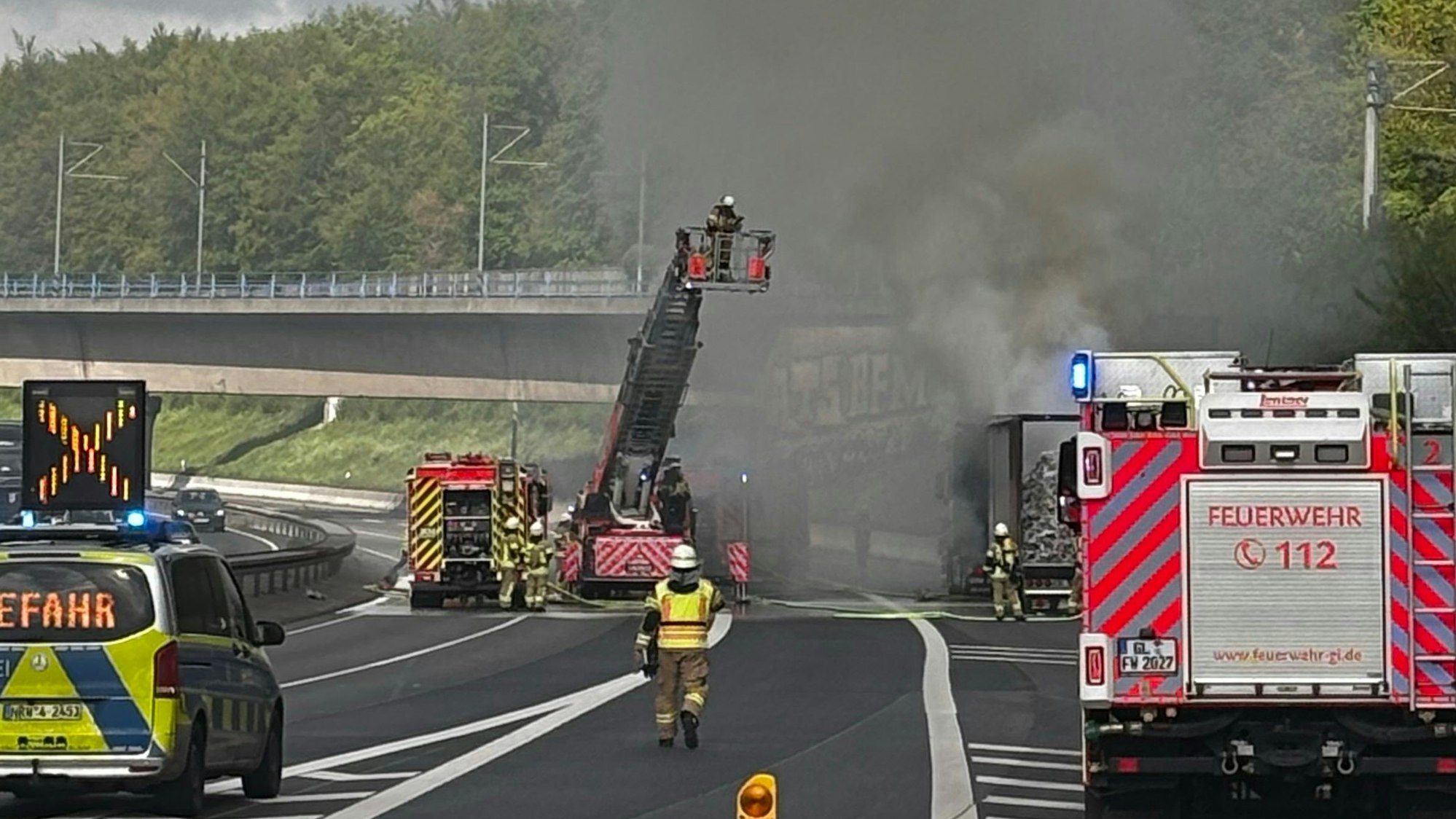 Die Einsatzstelle auf der BAB 4