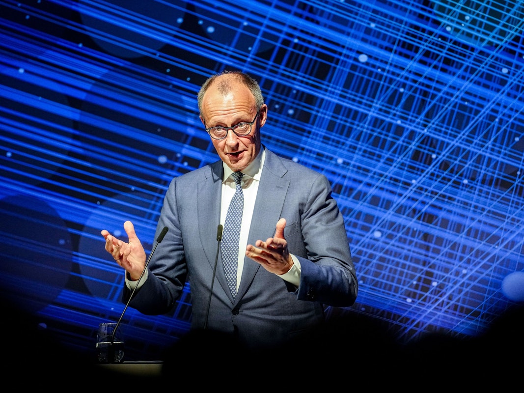 Bundeskanzler Friedrich Merz (CDU) spricht beim Jahresempfang 75 Jahre Bundesverband deutscher Banken e.V..