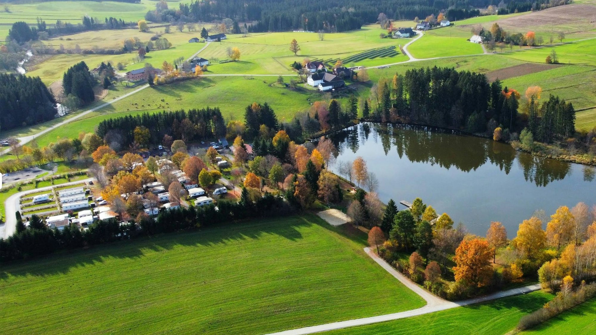 Luftbild vom Campingplatz in Klaffer am Hochficht