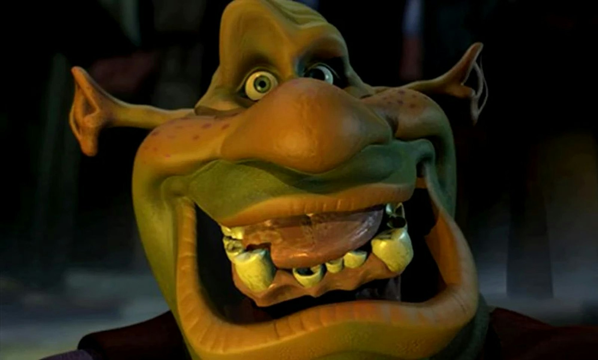 Ursprünglich sollte „Shrek“ kein reiner Animationsfilm werden. Geplant war vielmehr, mit Motion-Capture-Technik zu arbeiten. Ein erster Versuch (Bild) fiel jedoch bei DreamWorks-Chef Jeffrey Katzenberg durch. (Bild: By DreamWorks - https://www.briandrucker.com/shrek, Fair use)