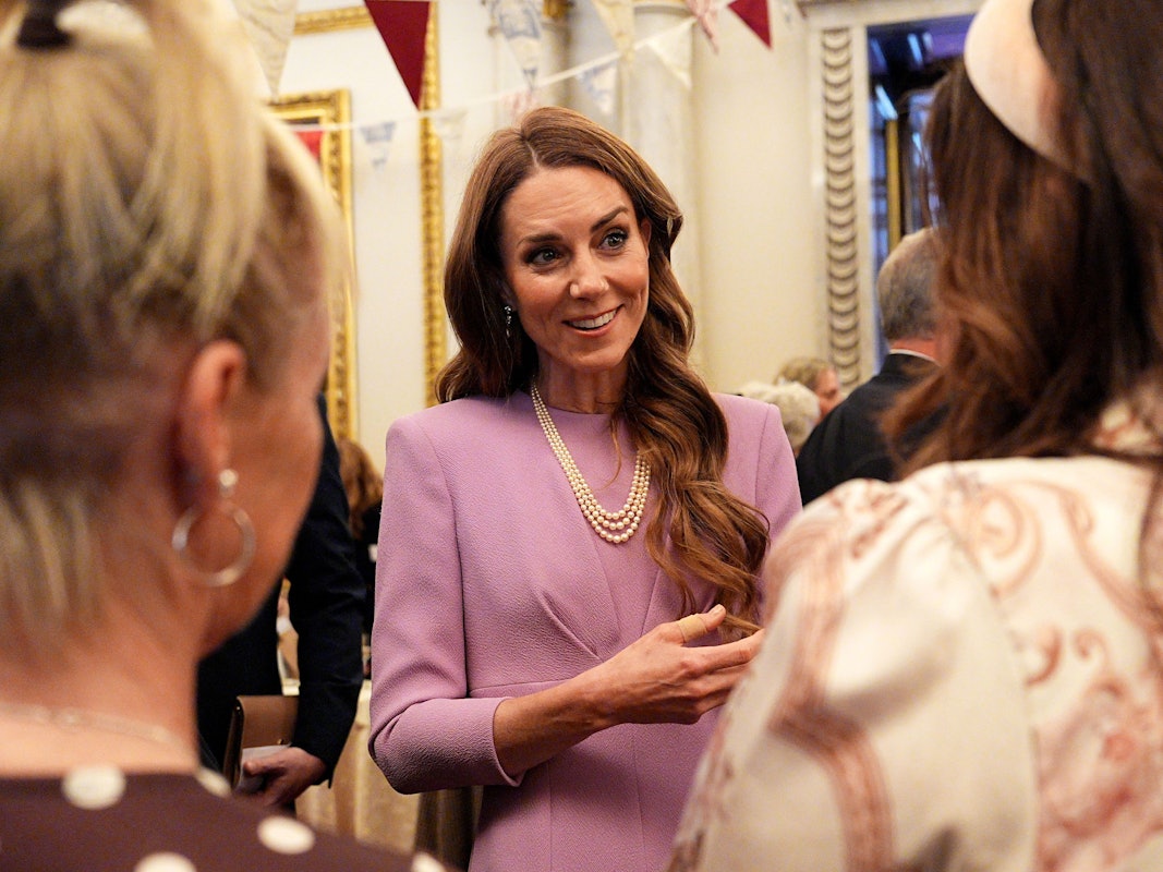 Prinzessin Kate während eines Empfangs im Buckingham Palace, London, zur Feier des 100. Geburtstages von Königin Elisabeth II.