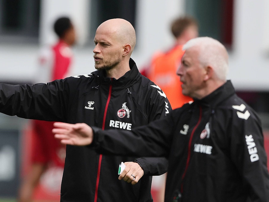 René Wagner und Armin Reutershahn im Training des 1. FC Köln.