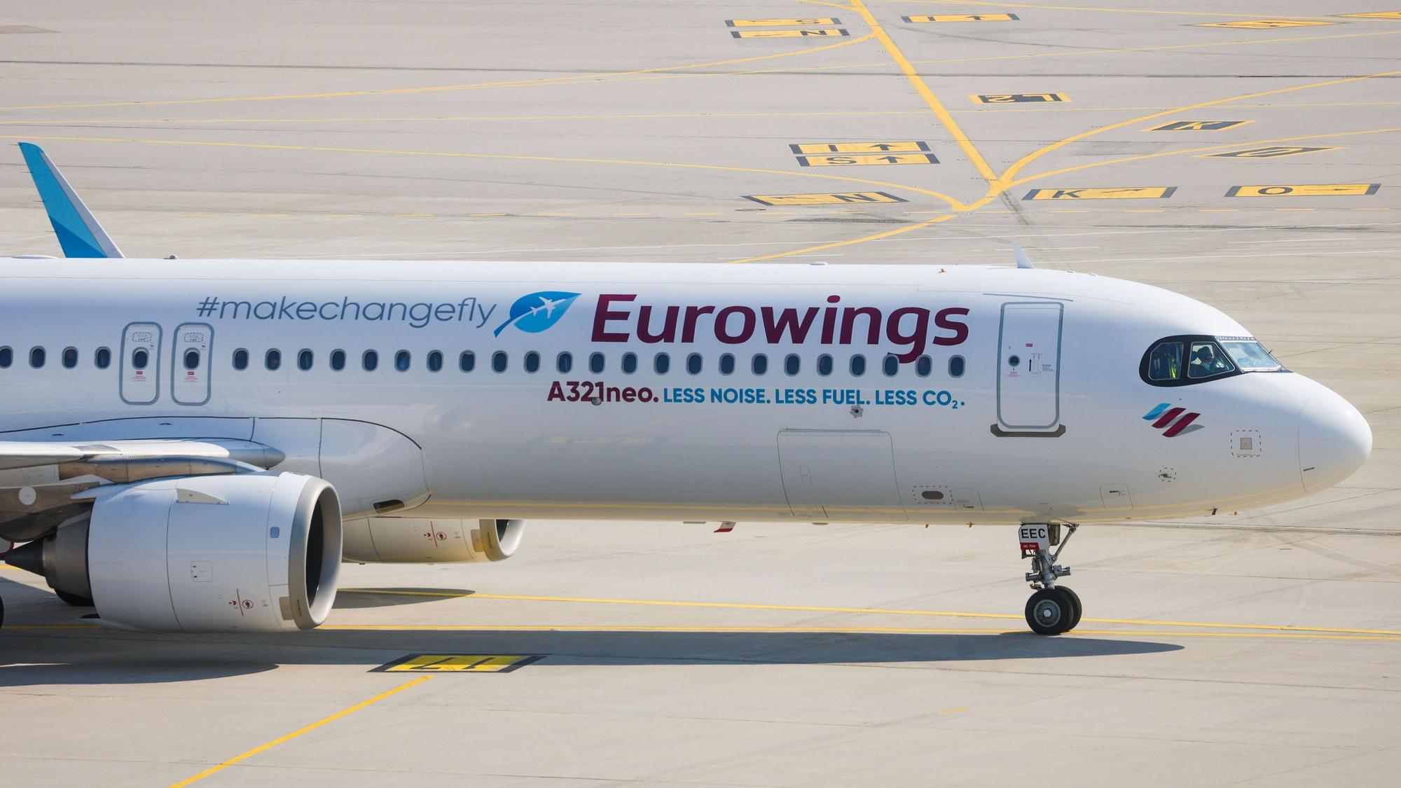 Ein Airbus A321 NEO der Fluggesellschaft Eurowings (Symbolbild).